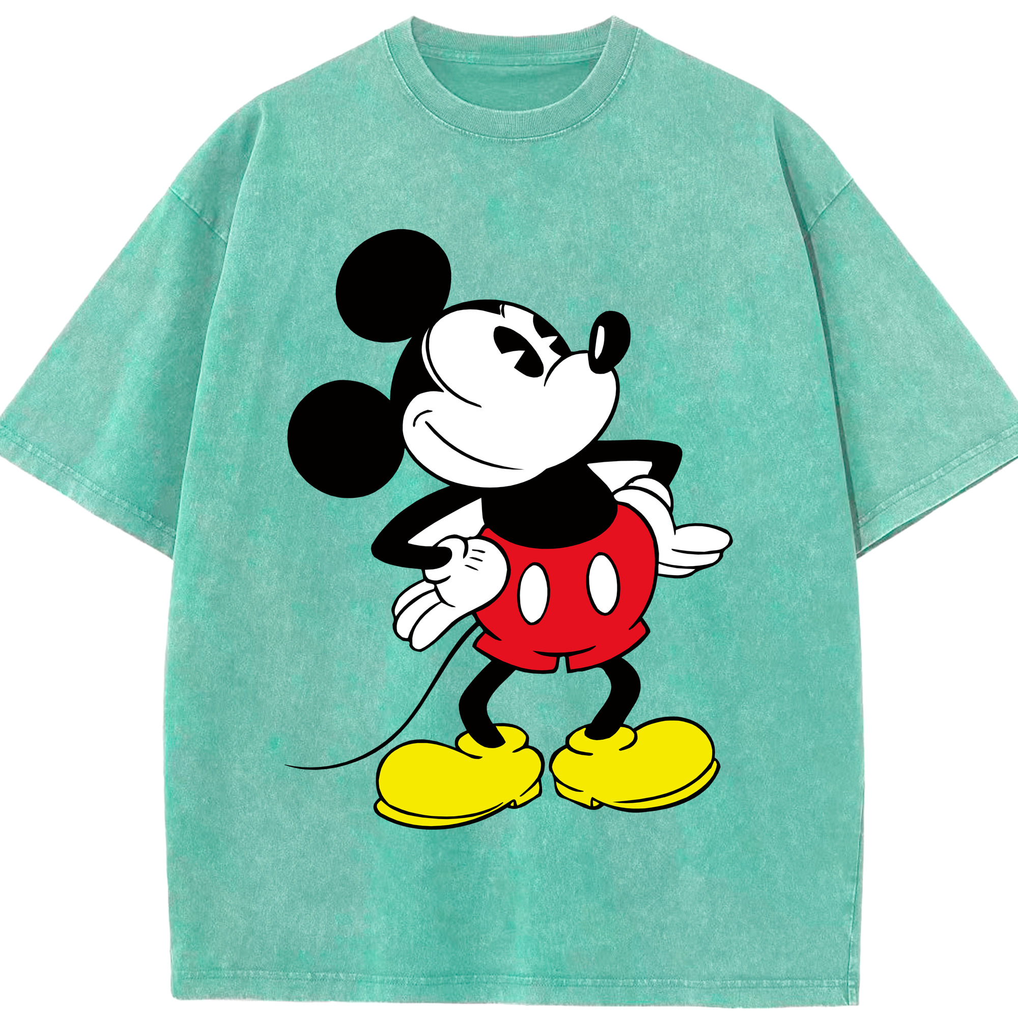 （画像用） ミッキーマウス Mickey Mouse 綿100% ヴィンテージ風 半袖Tシャツ（フロントプリント）